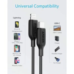 Cáp Anker PowerLine III USB-C to Lightning 0.9m – A8832